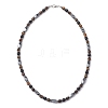 Round Natural Tiger Eye & Obsidian & Twist Synthetic Non-Magnetic Hematite Beaded Necklaces NJEW-JN05728-01-4