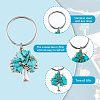 SUPERFINDINGS 14Pcs 7 Style Chip Gemstone Keychain KEYC-FH0001-17-4