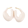 Nuggets Brass Enamel Half Hoop Stud Earrings for Women EJEW-G391-20A-G-2