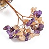 Natural Amethyst and Yellow Quartz Chips Tree of Life Decorations DJEW-B013-01B-2