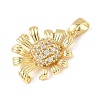 Brass Micro Pave Cubic Zirconia Pendants X-KK-D357-18G-2