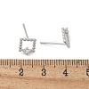Brass Clear Cubic Zirconia Stud Earrings EJEW-Q014-03P-3