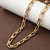 Ion Plating(IP) 304 Stainless Steel Oval Links Necklace for Women NJEW-B107-07G-01-1