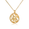 Alloy Flat Round with Constellation Pendant Necklaces PW-WG52384-10-1