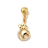 Rack Plating Brass Micro Pave Clear Cubic Zirconia Pendants ZIRC-H125-09G-1