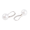 Rack Plating Brass Cubic Zirconia ABS Pearl Earring Hooks EJEW-S219-16P-01-2