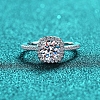 Rhodium Plated 925 Sterling Silver Micro Pave Cubic Zirconia Adjustable Rings AJEW-U007-25P-2