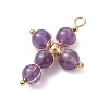 Natural Amethyst Pendants PALLOY-JF02885-04-3