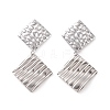 304 Stainless Steel Double Rhombus Dangle Stud Earrings for Women EJEW-G328-13-2