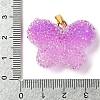 Transparent Resin Dotted Rhinetone Pendants RESI-N040-02G-05-RS-3