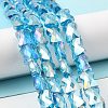 AB Color Plated Transparent Glass Beads Strands EGLA-P051-06A-A10-2