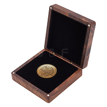 Square Wooden Single Coin Storage Boxes CON-WH0089-55