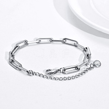 Tarnish Resistant Stainless Steel Paperclip Chain Bracelets PW-WG97459-02