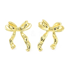 Bowknot Rack Plating Brass Studs Earrings for Women KK-Z038-11G