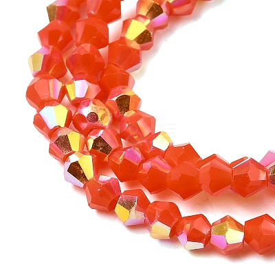 AB Color Plated Opaque Glass Beads Strands GLAA-G127-02O-1