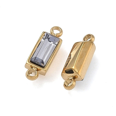 Birthstone 304 Stainless Steel Rhinestone Connector Charms STAS-L022-576G-04-1