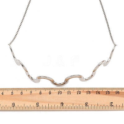 304 Stainless Steel Wavy Line Choker Slider Necklaces NJEW-Z106-01P-1