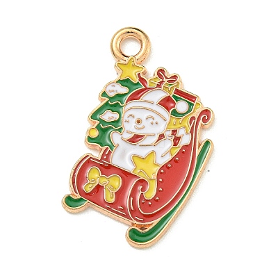 Christmas Theme Alloy Enamel Pendants ENAM-I060-01D-1