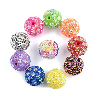 10Pcs 10 Colors Opaque Acrylic Beads OACR-YW0003-23-1
