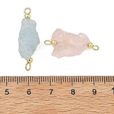 Raw Rough Natural Morganite Connector Charm PALLOY-JF06041-1