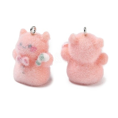 Flocking Opaque Resin Pendants RESI-F064-A15-1