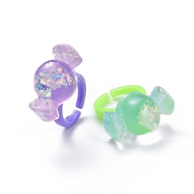 Acrylic Cuff Finger Rings RJEW-JR00272-M-1