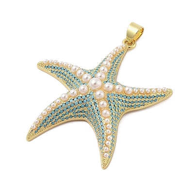 Rack Plating Brass Pave Cubic Zirconia Pendants KK-Z074-14G-1