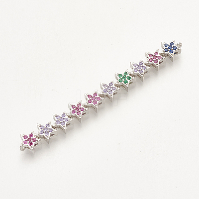 Brass Micro Pave Cubic Zirconia Links ZIRC-S061-16P-1