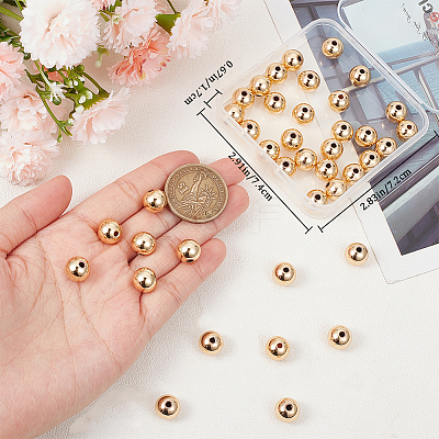 40Pcs Rack Plating Brass Beads KK-BBC0011-15C-1
