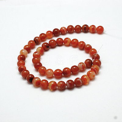 Natural Red Agate Bead Strands G-G880-05-10mm-1