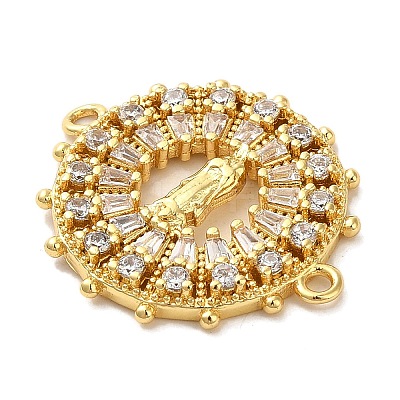 Religion Brass Pave Clear Cubic Zirconia Connector Charms FIND-Z041-13B-1