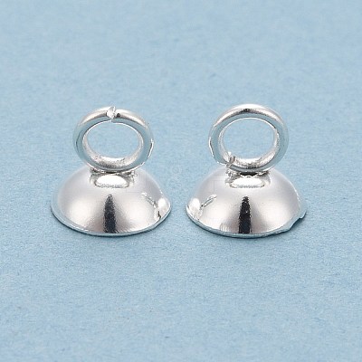 201 Stainless Steel Bead Cap Pendant Bails STAS-L244-27D-S-1