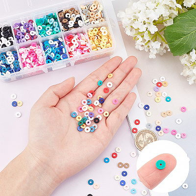 2500Pcs 10 Colors Handmade Polymer Clay Beads Strands CLAY-AR0001-24B-1