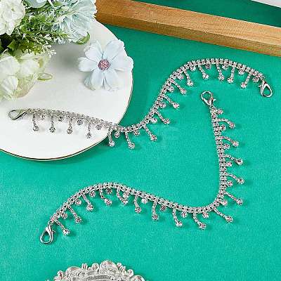 2Pcs Alloy Rhinestone Shoe Decoration Chain AJEW-CP0006-46-1