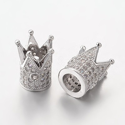 Brass Micro Pave Cubic Zirconia Beads LS-ZIRC-L037-72P-FF-1