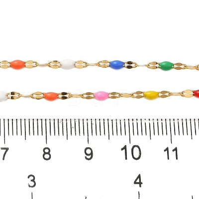 Ion Plating(IP) 304 Stainless Steel Enamel Oval Dapped Chains CHS-G037-01G-1