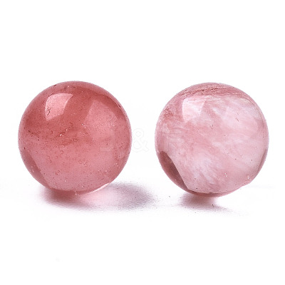 Cherry Quartz Glass Beads G-R483-10-8mm-1