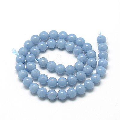 Natural Angelite Beads Strands G-S264-13-8mm-1