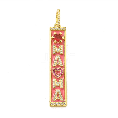 Real 18K Gold Plated Brass Micro Pave Cubic Zirconia Pendants KK-R159-07E-G-1