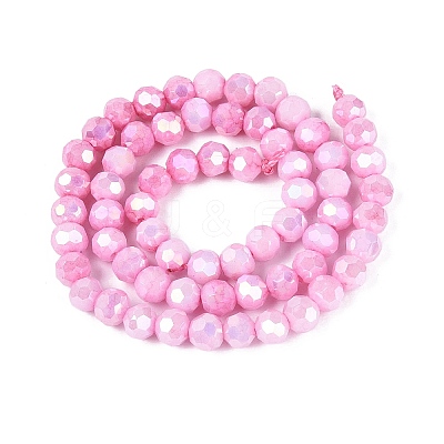 Anti-Tarnish Electroplate Glass Beads Strands EGLA-ZX010-6mm-02-1