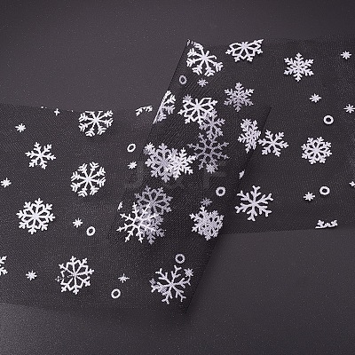 Snowflake Deco Mesh Ribbons OCOR-P010-G15-1