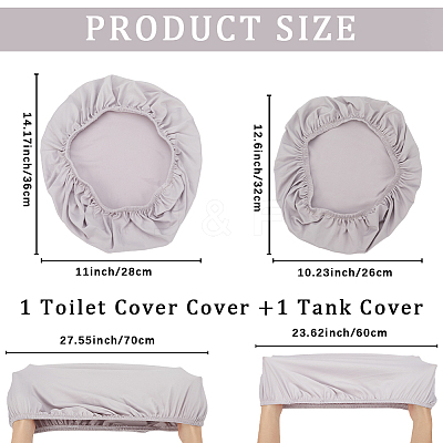 2Pcs 2 Colors Polyester Toilet Lid Dust Cover AJEW-CN0003-20B-1