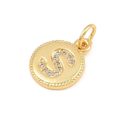 Brass Micro Pave Clear Cubic Zirconia Charms CU-CBA56CE-12G-S-1
