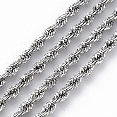 Non-Tarnish 304 Stainless Steel Rope Chain Necklaces for Men Women LS-NJEW-T012-03-66-S-01-1