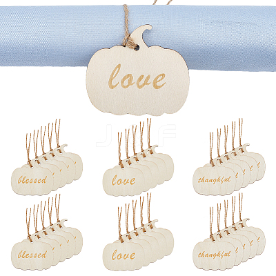 30 Sets 3 Style Unfinished Wooden Napkin Rings Tags Set DIY-FH0005-62-1