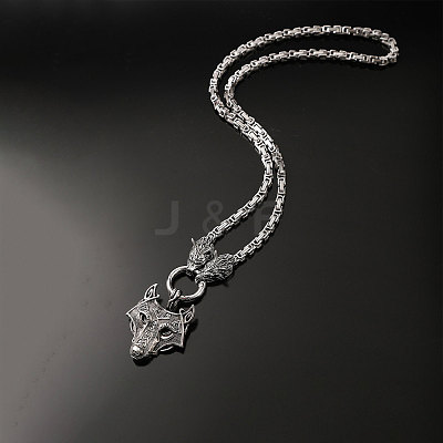 Vintage Zinc Alloy Viking Pendant Necklaces for Men WGF2FB9-01-1