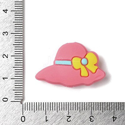 Hat with Bowknot Silicone Focal Beads SIL-M006-04C-1