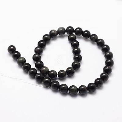 Natural Rainbow Obsidian Beads Strands G-D838-6mm-04-1