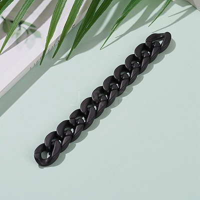 Handmade Spray Painted Acrylic Curb Chains AJEW-JB00894-03-1