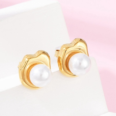 304 Stainless Steel Stud Earrings EJEW-G423-31C-G-1